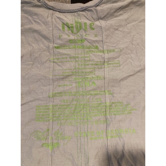 RARE NWT Indie Peace Organic Cotton Blue T-Shirt Made In USA Boho Designer Y2K - Picture 7 of 7